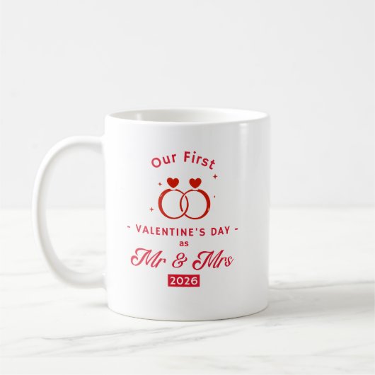 Our First Valentine's Day as Mr & Mrs 2026 Kaffeetasse (Links)