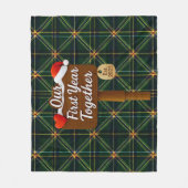 Our First Year Together 2025 Wooden Sign Fleecedecke (Vorderseite)