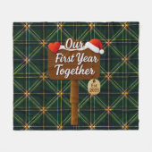 Our First Year Together 2025 Wooden Sign Fleecedecke (Vorderseite (Horizontal))