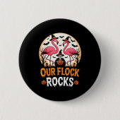 Our Flock Rocks Flamingo Halloween Costume Matchin Button (Vorderseite)