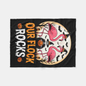 Our Flock Rocks Flamingo Halloween Costume Matchin Fleecedecke (Vorderseite (Horizontal))