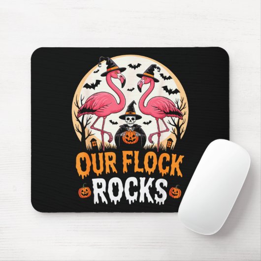 Our Flock Rocks Flamingo Halloween Costume Matchin Mousepad (Mit Mouse)