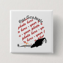 "Our Graduate" w/Cap & Diploma Foto Frame Button