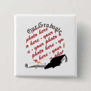 "Our Graduate" w/Cap & Diploma Foto Frame Button