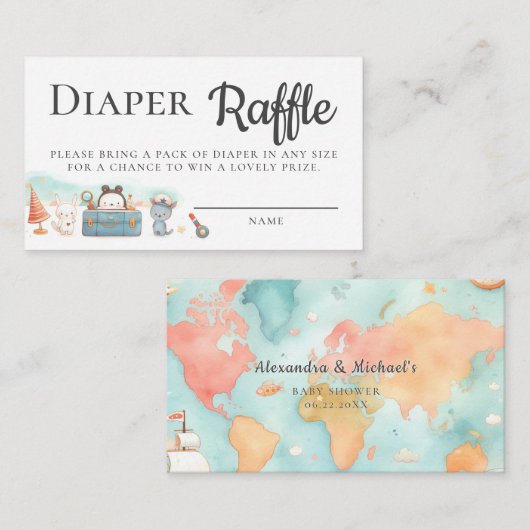 Our Greatest Adventure Diaper Raffle Baby Shower Begleitkarte (Vorne/Hinten)