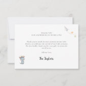 Our Greatest Adventure Map Neutral Baby Shower Dankeskarte (Rückseite)