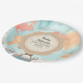 Our Greatest Adventure Neutral Cute Baby Shower Pappteller (Schrägansicht)