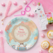 Our Greatest Adventure Vintage Pink Baby Shower Pappteller (Party)