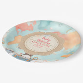 Our Greatest Adventure Vintage Pink Baby Shower Pappteller (Schrägansicht)