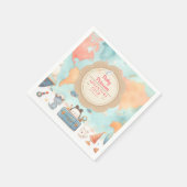 Our Greatest Adventure Vintage Pink Baby Shower Serviette (Ecke)