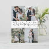 Our Hearts Are Full Wedding Photo White Dankeskarte (Stehend Vorderseite)