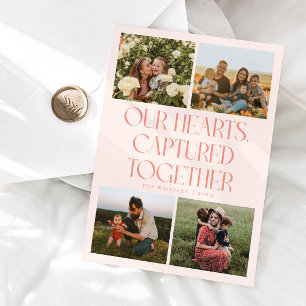 Our Hearts Peach Multi Foto Valentinstag Feiertagskarte