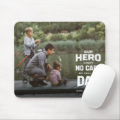 Our Hero Wears No Cape Custom Photo Name Dad Mousepad (Mit Mouse)