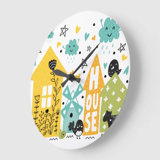 Our House Clock Große Wanduhr (Winkel)