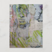 Our info shows abstract collage with face postkarte (Vorderseite)