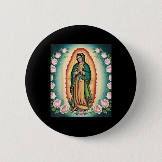 Our Lady De Guadalupe Sant Mary Back Print Christi Button (Vorderseite)