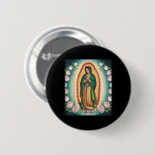 Our Lady De Guadalupe Sant Mary Back Print Christi Button (Vorne & Hinten)