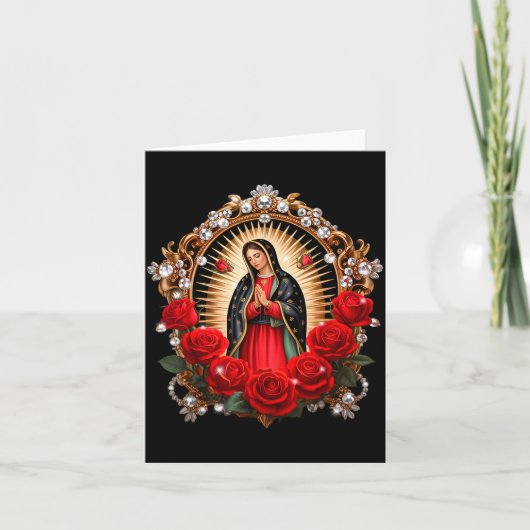 Our Lady Guadalupe Saint Virgin Mary In Roses Flow Karte (Vorderseite)