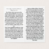 Our Lady Mother of Mercy Prayer Card (Innenseite Aufgefaltet)
