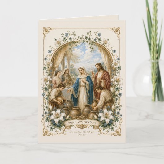 Our Lady of Cana Catholic Wedding Dankeskarte (Vorderseite)