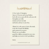 Our Lady of Champion Catholic Prayer (Rückseite)