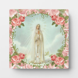 Our Lady of Fatima Pink Roses Fotoplatte