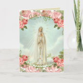 Our Lady of Fatima Pink Roses Karte (Vorderseite)