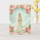 Our Lady of Fatima Pink Roses Karte (Gelbe Blume)