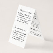 Our Lady of  Fatima Prayer Card (Rückseite)