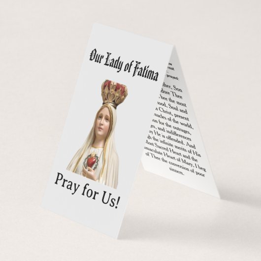 Our Lady of  Fatima Prayer Card (Vorderseite)