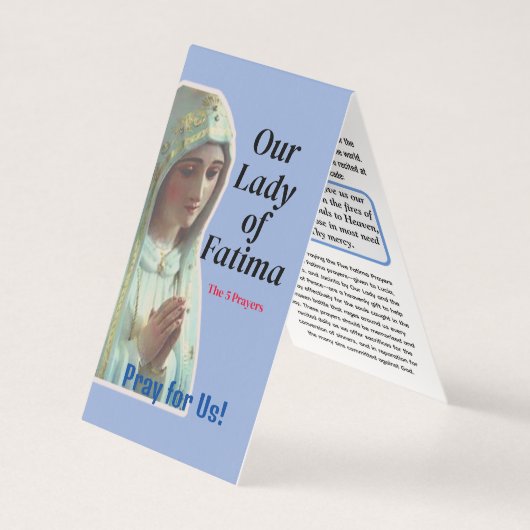 Our Lady of Fatima Prayer Card (Vorderseite)