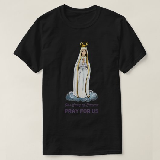 Our Lady of Fatima Rosary Prayer Holy Blessed Mary T-Shirt (Design vorne)