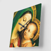 Our Lady Of Good Counsel Square Wall Clock Quadratische Wanduhr (Winkel)