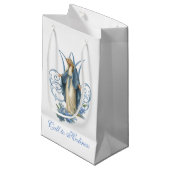 Our Lady of Grace Catholic Blue Floral  Kleine Geschenktüte (Vorderseite Schrägansicht)
