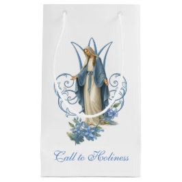 Our Lady of Grace Catholic Blue Floral  Kleine Geschenktüte