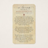 Our Lady of Guadalupe Floral Memorial Prayer Cards (Rückseite)