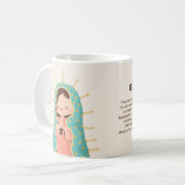 Our Lady of Guadalupe kawaii style with prayer Kaffeetasse (Vorderseite Links)