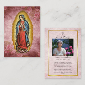Our Lady of Guadalupe Memorial Prayer Card Platzkarte