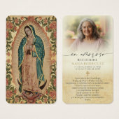 Our Lady of Guadalupe Photo Spanish Memorial Cards (Vorne & Hinten)