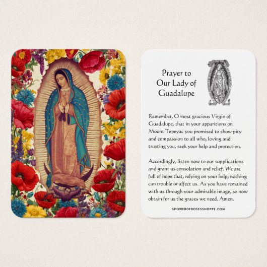 Our Lady of Guadalupe Prayer Holy Card (Vorne & Hinten)
