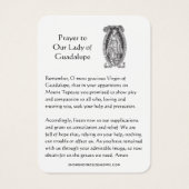 Our Lady of Guadalupe Prayer Holy Card (Rückseite)