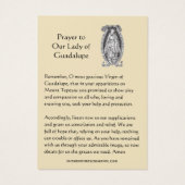 Our Lady of Guadalupe Prayer Holy Card (Rückseite)