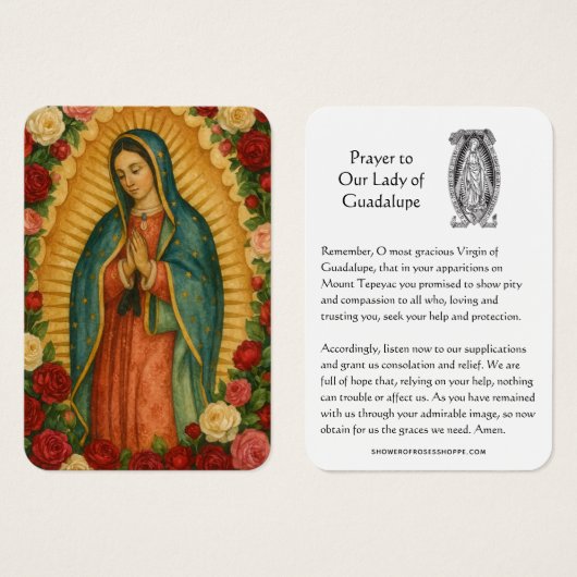 Our Lady of Guadalupe Prayer Holy Card (Vorne & Hinten)