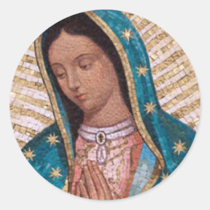 Our Lady Of Guadalupe Runder Aufkleber
