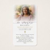 Our Lady of Guadalupe Spanish Memorial Prayer Card (Rückseite)