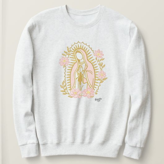 Our Lady of Guadalupe sweatshirt Virgin Mary flora (Design vorne)