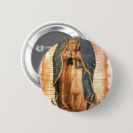 Our Lady Of Guadalupe Vintage Button (Vorne & Hinten)