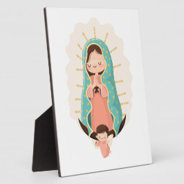 Our Lady of Guadalupe with angel Kawaii Style Fotoplatte