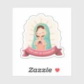 Our Lady of Guadalupe with ribbon Kawaii Style Aufkleber (Blatt)