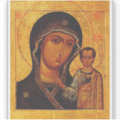 Our Lady of Kazan Orthodox Icon Aufkleber (Vorderseite)